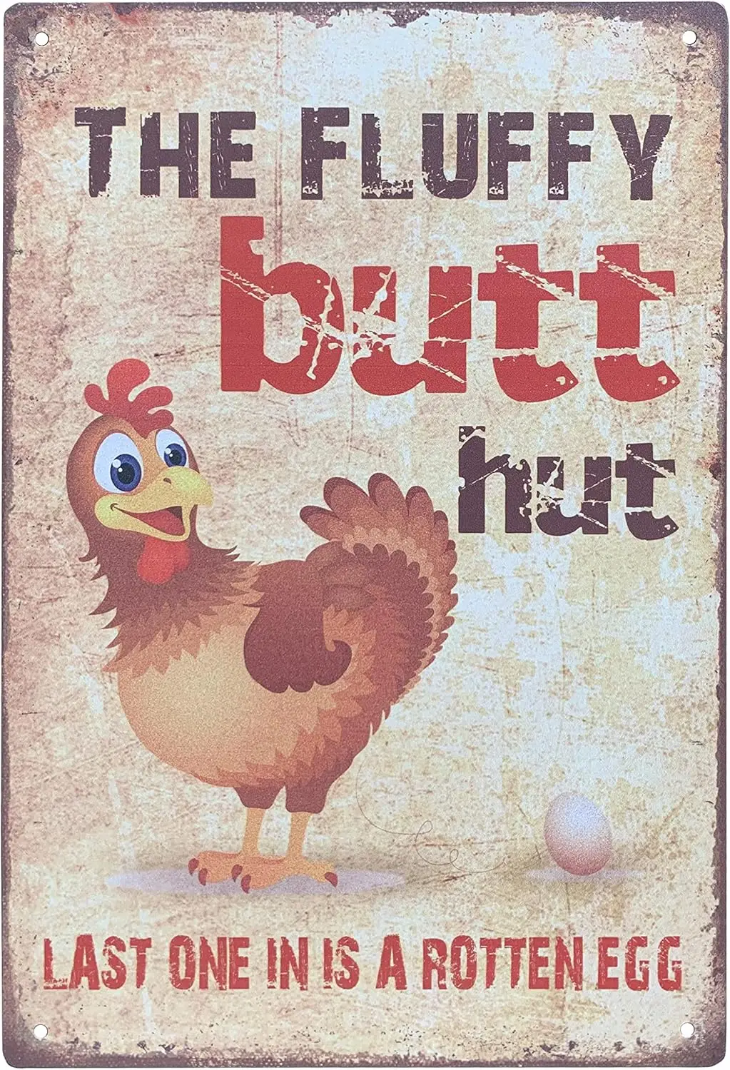 Rustc Metl Funny Sgns Gft de Cute Vntge lumnum Sgn Home Decor Cretve Humorous Wll Tble Decorns 812 nch (The Fluffy Butt Hut Ls