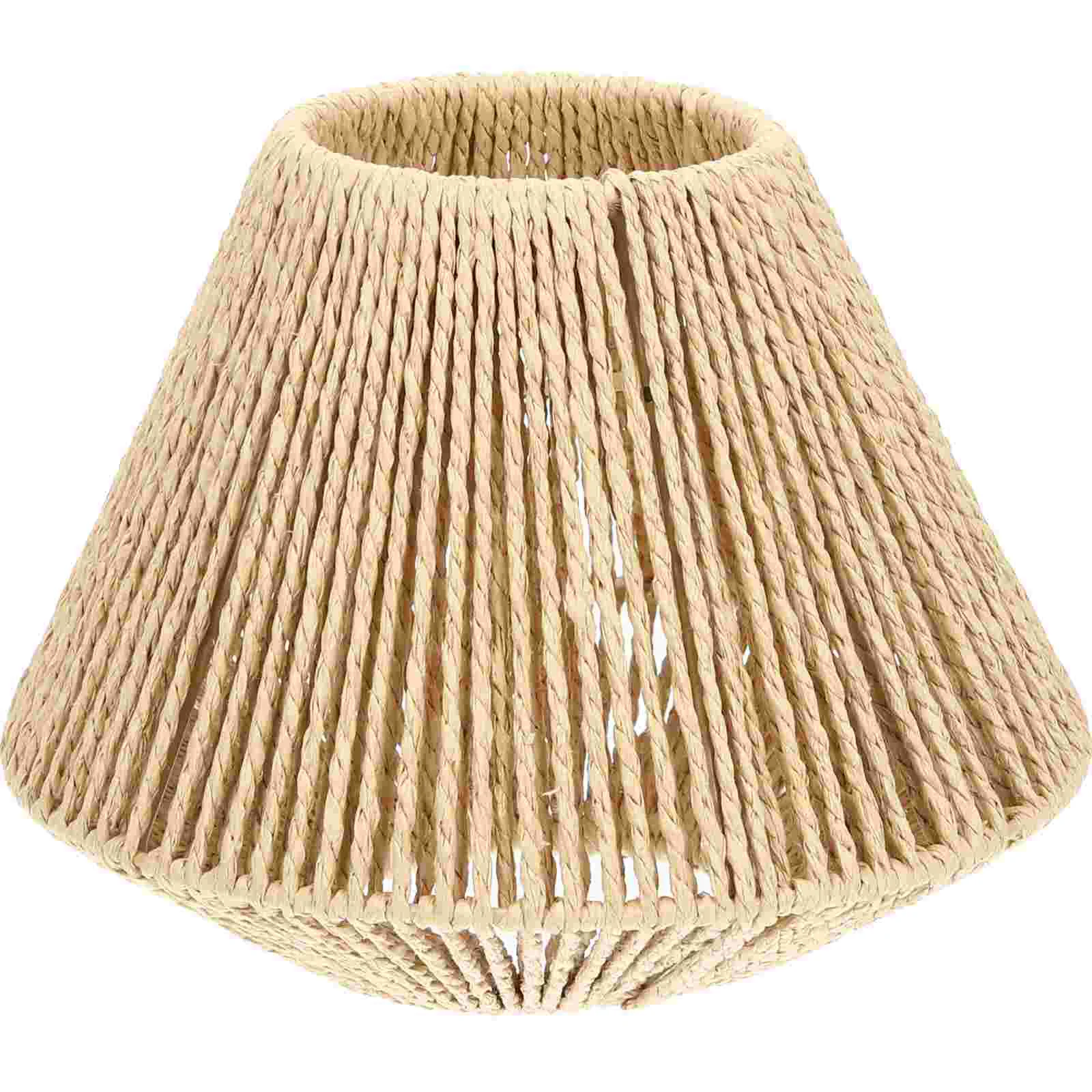 

Rattan Lampshade Cover Rustic Decorations Retro Lampshades Straw Rope Woven Pendant Light