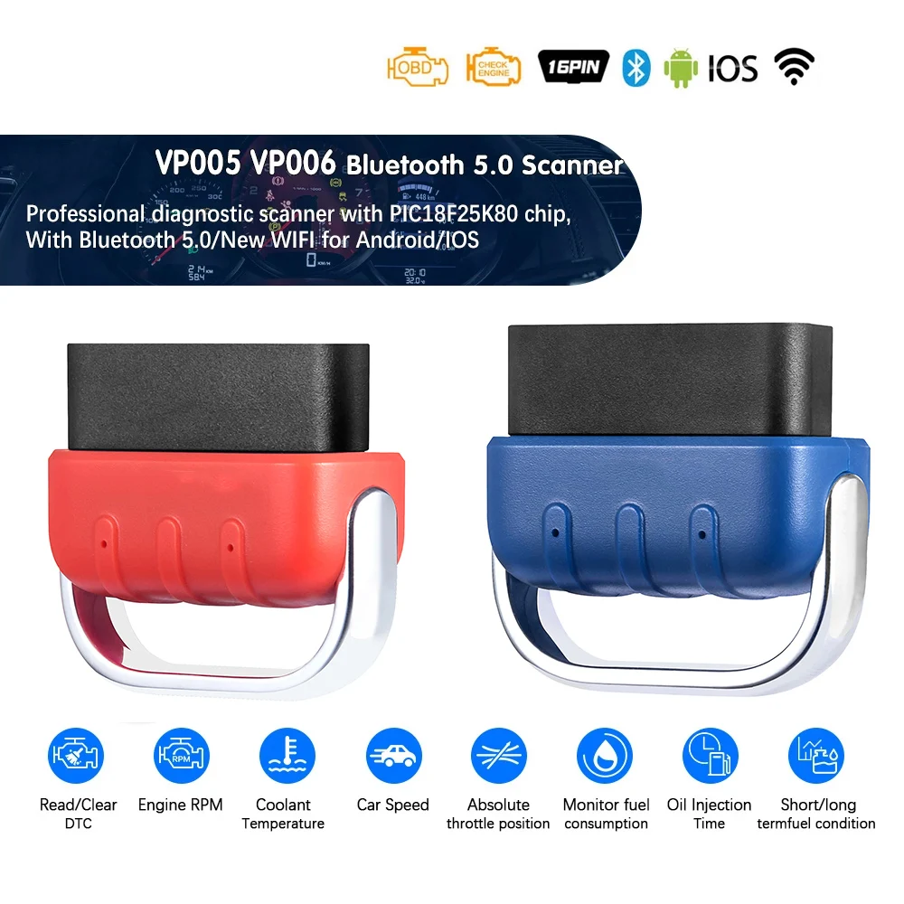 Сканер OBD2 для Android/IOS PIC18F25K80 Wi-Fi считыватель кодов V2.2 Bluetooth 5 0 сканер автомобильный
