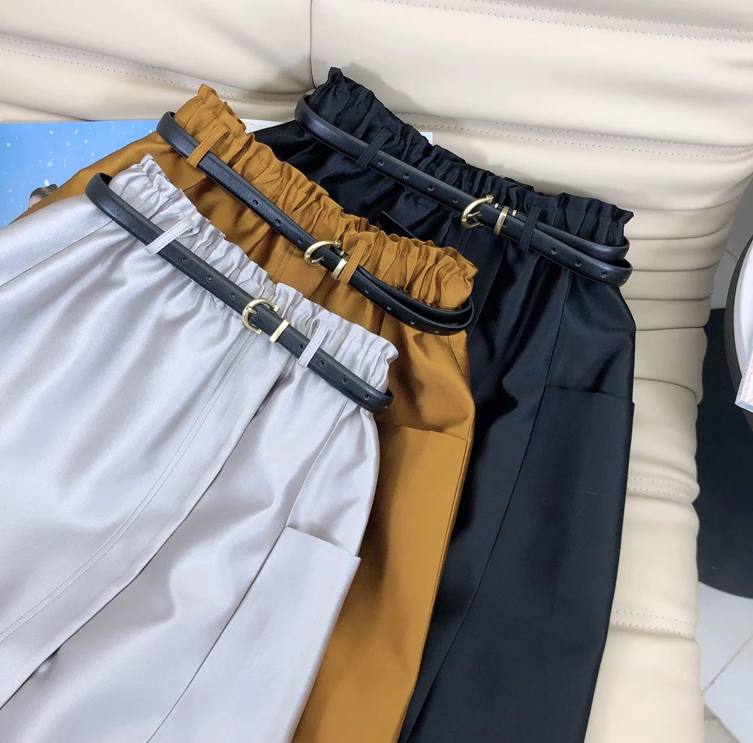 

New women's high waist elastic belt skirt in spring and summer of 2022