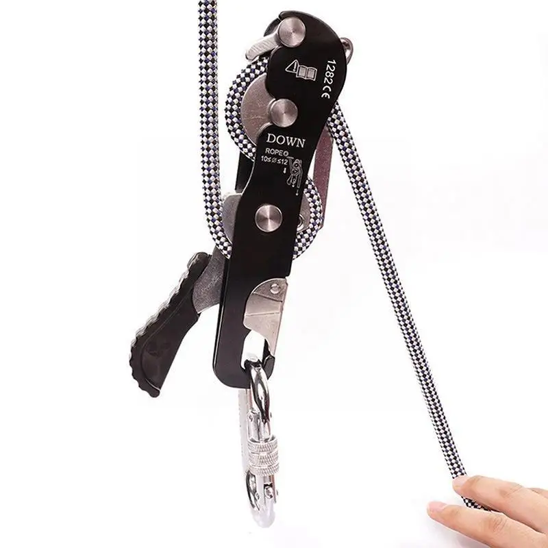 

Stop Descender Self-braking Climbing Rescue Rappel Belay For 10-12mm Device Rope N7q0 C4h4 W2u1