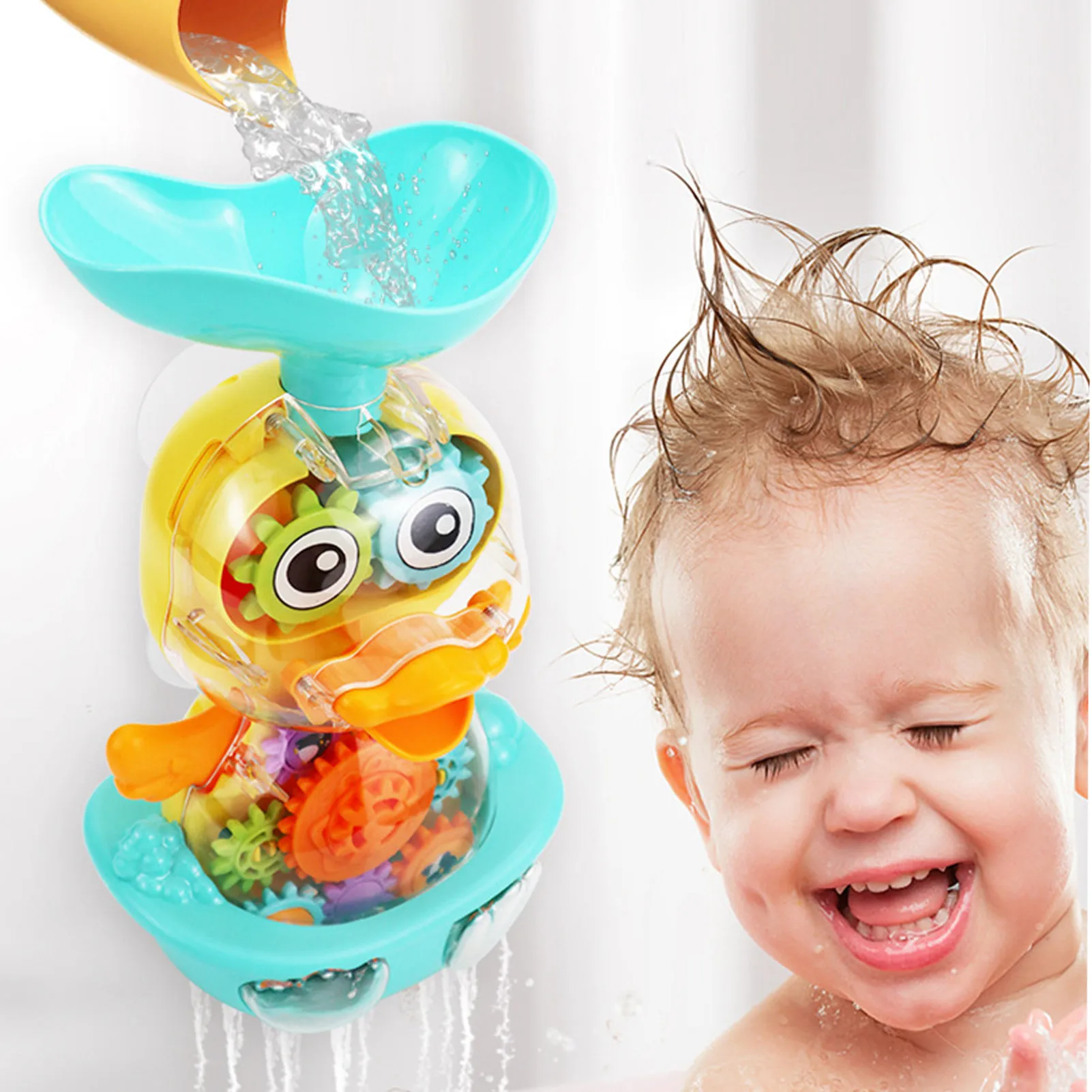 

Children's Bath Toy Water Spinning Suction Gear Duck Toy Baby Bathroom Toys Shower Water Toys Baby Bathtub Toys Birthday Gifts
