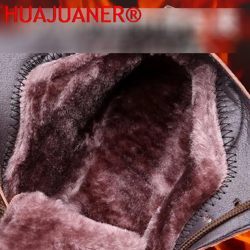 Обувь из 100% натуральной кожи мужские осенне-зимние ботинки теплые плюшевые до 30