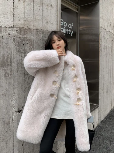 

2022 New Korean Fashion Real Wool Jacket Women Winter Casual 100% Sheep Shearing Coat Female Chaquetas Para Mujer Gxy1208