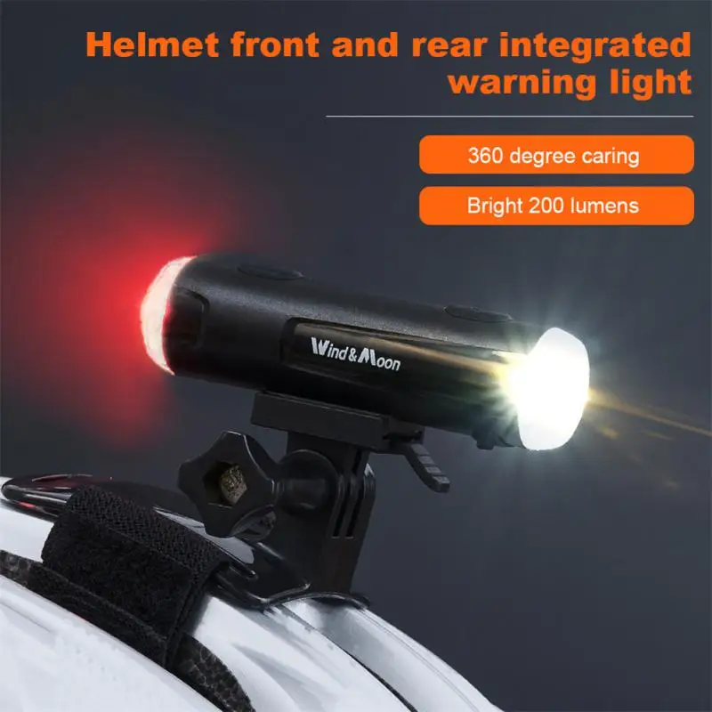 800 Mah Battery Bicycle Helmet Lamp Innovative 2-in-1 Head Light Waterproof Tail Lights Bicycle Head Light Helmet Warning Light