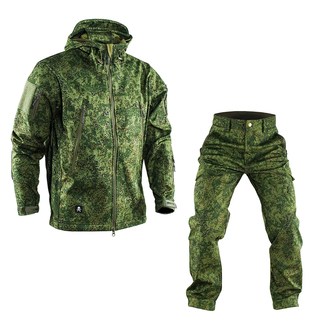 

2023Mege Brand Russion Camouflage Tactical Military Uniform Outdoor Winter Working Clothing Fleece Warm Jacket and Pants Windpro