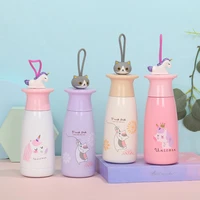 korean unicorncat water cups hot vacuum cup portable handy stainless steel cute warmly thermos bottle kawaii water mugs