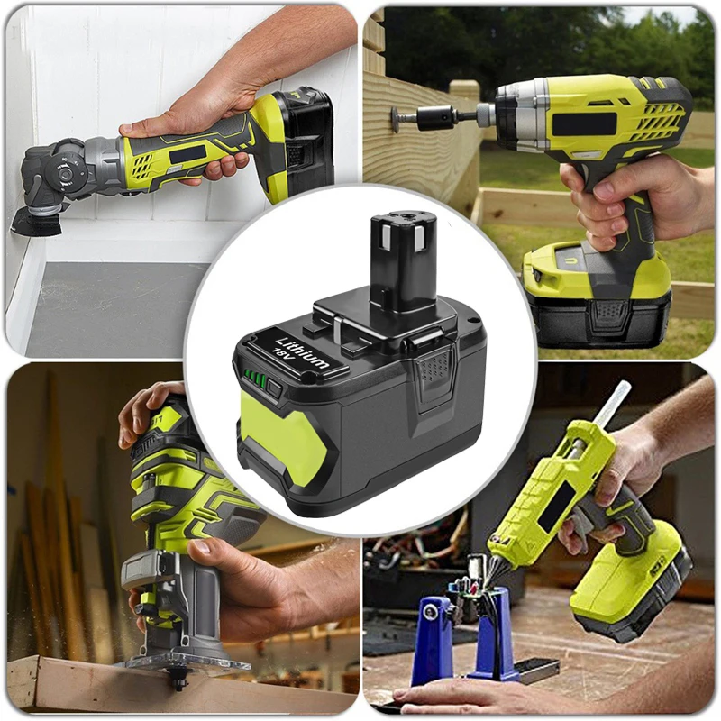 Powtree 18 в 6000 мАч-9000 мАч Замена для Ryobi P108 аккумулятор RB18 литий-ионный перезаряжаемый