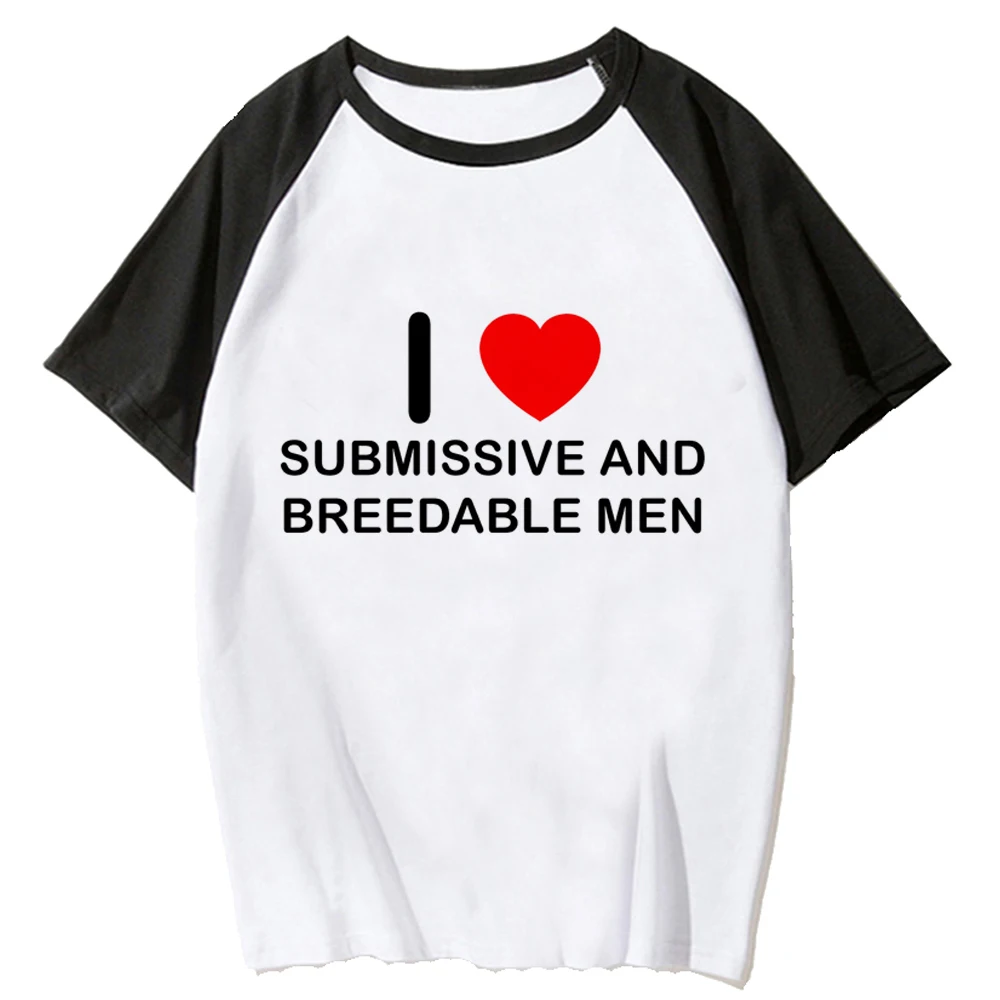 

Футболка с надписью «i Love Submissive» для мужчин и женщин, летняя футболка, японская одежда для девушек
