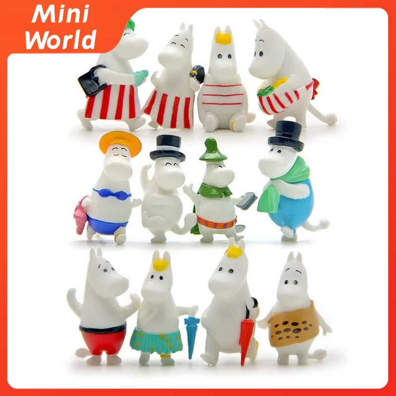 

12Pcs/Set Fat Hippo Miniatures Desktop Ornament Animal Figurines Decoration Object Decorative Craft Statues and Sculptures Toys