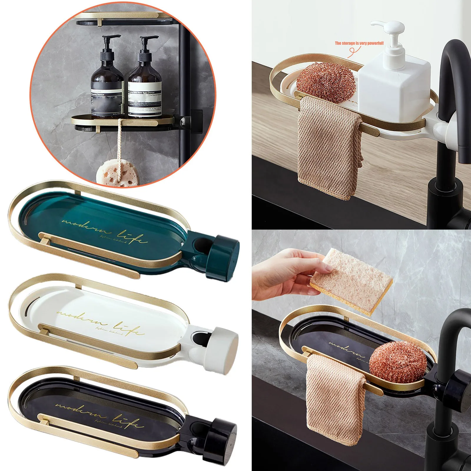 

Wonderlife Sink Drain Rack Sponge Storage Faucet Holder Soap Drainer Shelf Basket Organizer Kitchen Bathroom Accessories #t2g