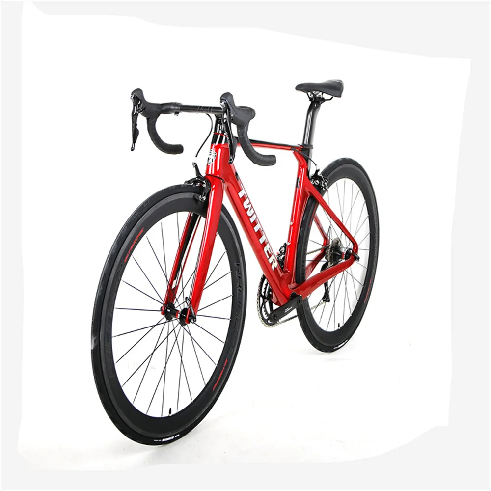 

TWITTER latest R5 full carbon fiber road bike RS-24speed road bike with carbon wheel 700C disc brakes bicicleta bicycle for men