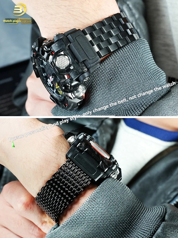 Фото Сменный ремешок из нержавеющей стали для Casio G-SHOCK Mudmaster GWG-2000 GWG-2040 |   Сверхмощный металлический ремешок для часов |   Мужской №5