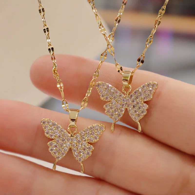 

Vintage Multilayer Pendant Butterfly Necklace for Women Butterflies Charm Choker Necklaces Boho Fashion Jewelry Accessories