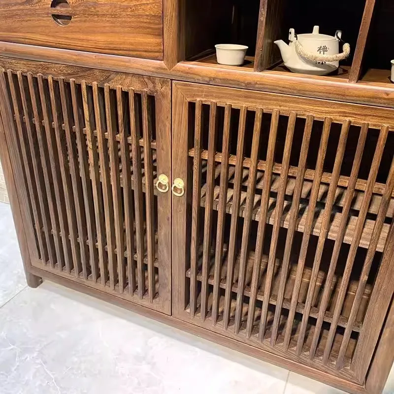 Старый вяз Богу каркас из цельного дерева новый китайский чайный шкаф полка для