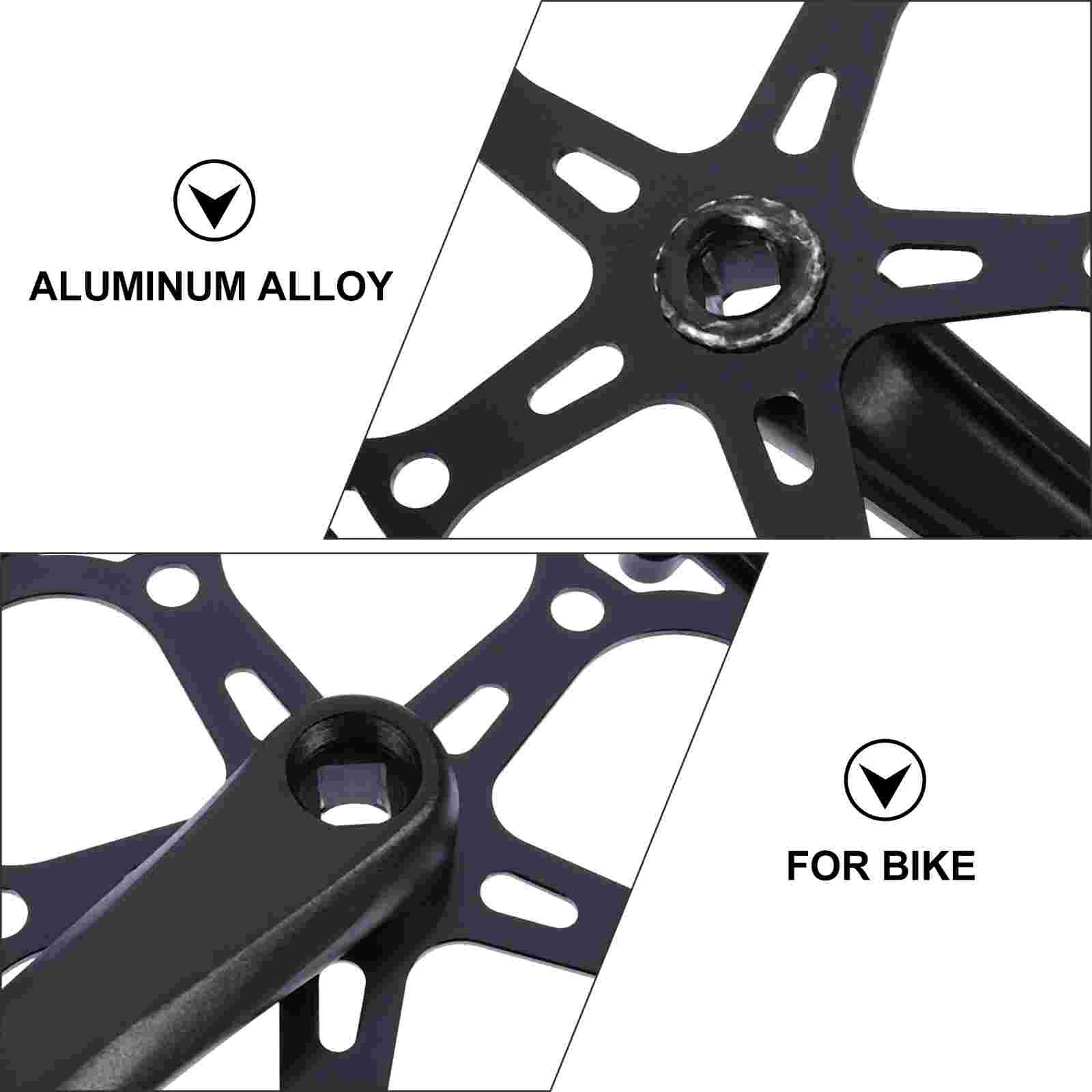 Crank Bling Accessories Bicycle Crankset Electric Bike Single Speeds Hollow Black