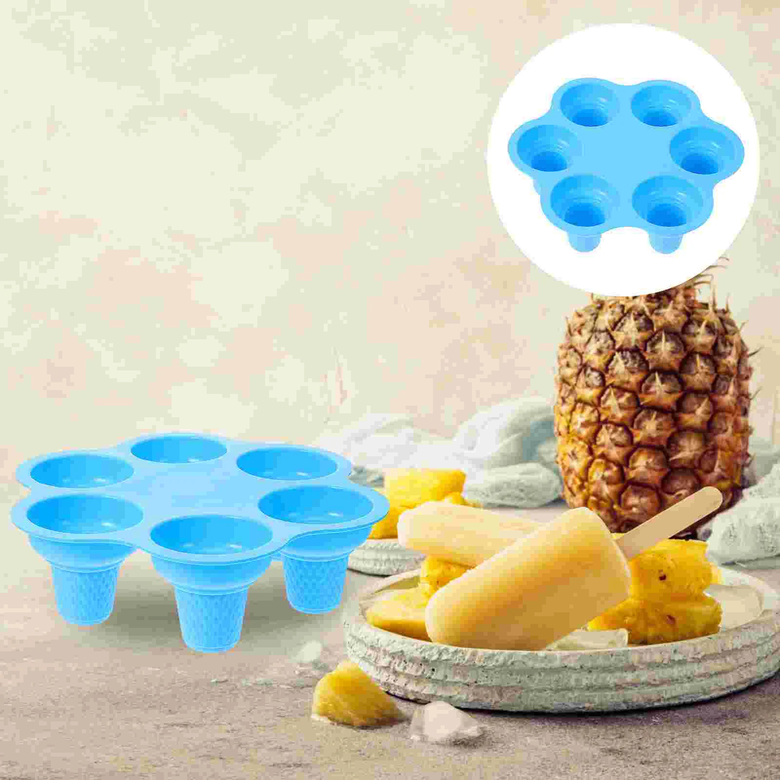 

Ice Cream Cone DIY Popsicle Silicone Tool Tray Chocolate Mold Homemade Molds Maker Freezer