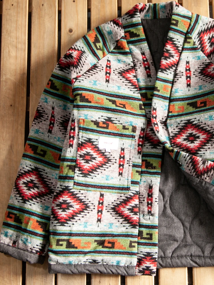 Дизайн халата японская мода ретро этническая двусторонняя одежда плотный