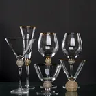 Креативный бокал с золотой оправой, бокал для красного вина, набор для вина, бокал для шампанского, бокал для вина