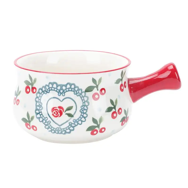 

1Pc Ceramic Tableware American Folk Style Hand Bowl Household Breakfast Bowl