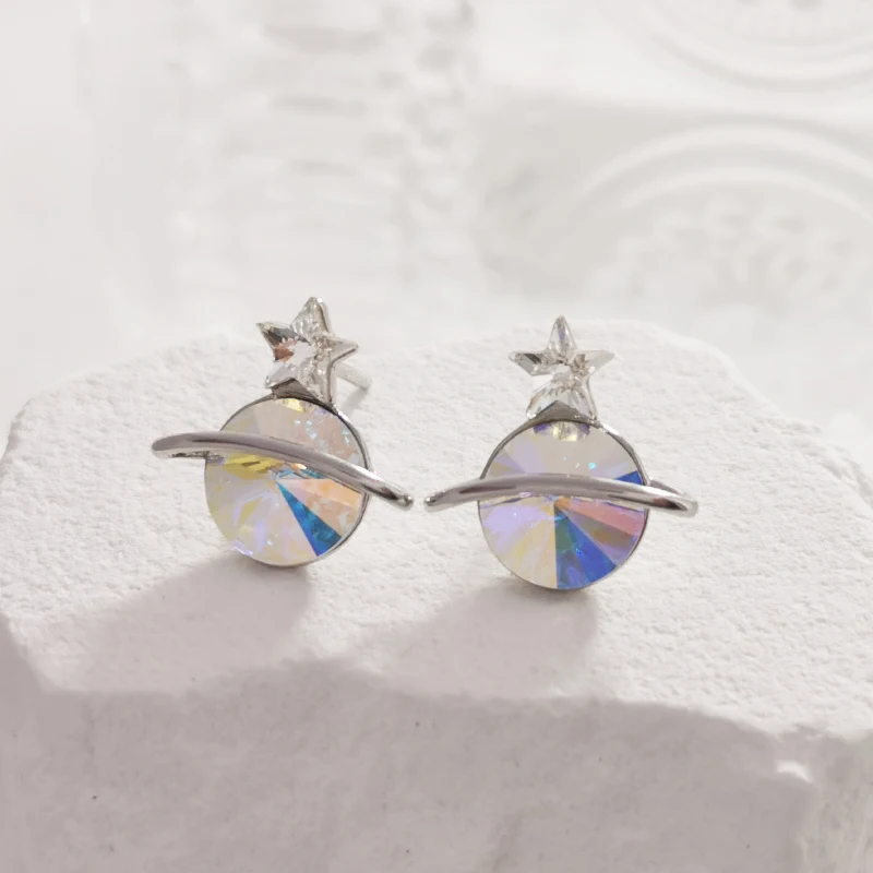 Дизайнерские серьги-гвоздики с планетами в Корейском стиле Летние повседневные