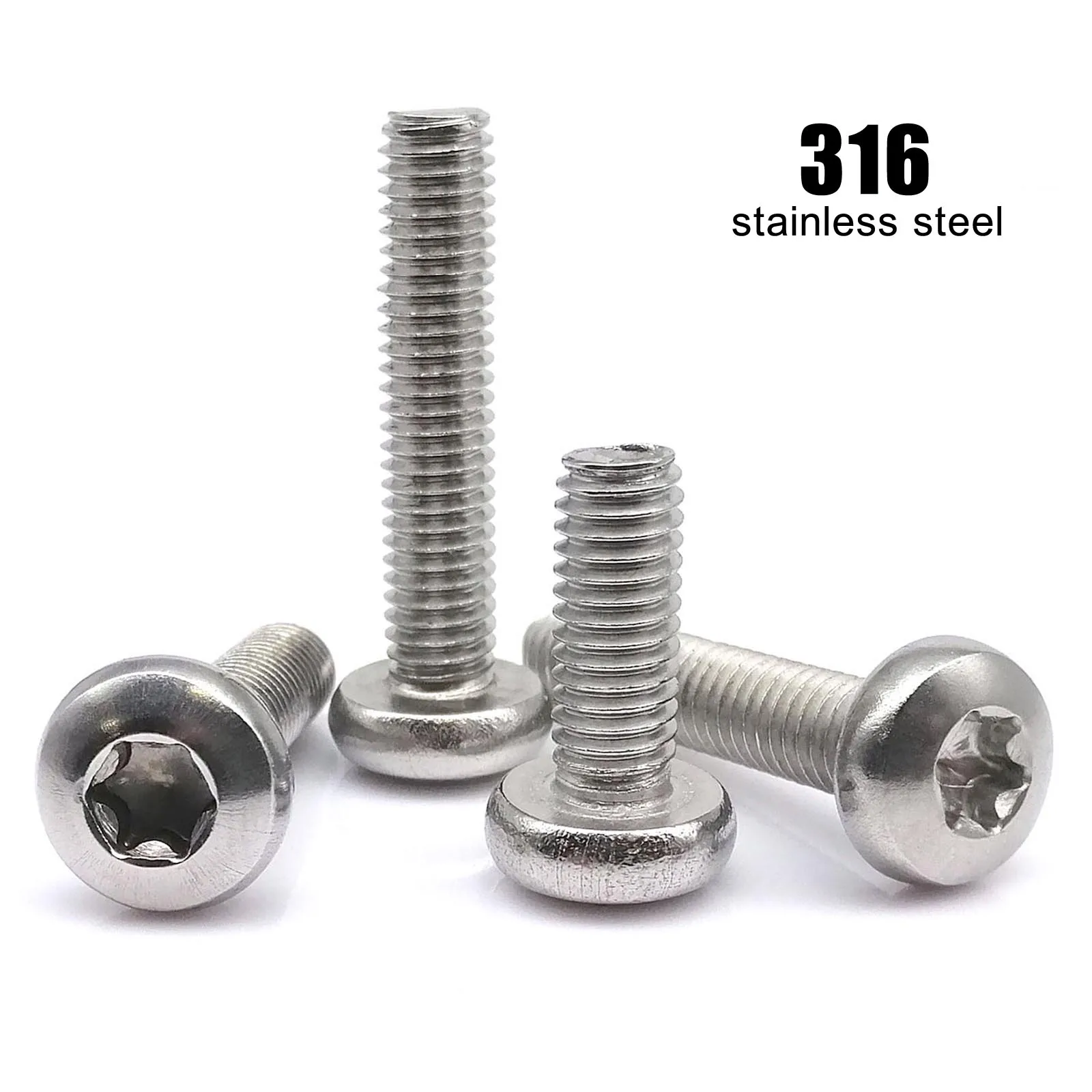 

5/10/50pcs High Quality M2.5 M3 M4 M5 M6 GB2672 316 A4-80 Marine Grade Stainless Steel Six-Lobe Torx Pan Round Head Bolt Screw