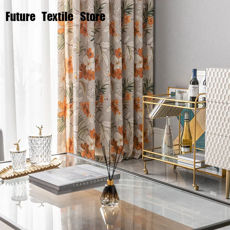 

[hua jie]curtains for Living Room Bedroom Curtains Modern Minimalist Curtain Cotton Printed Curtains