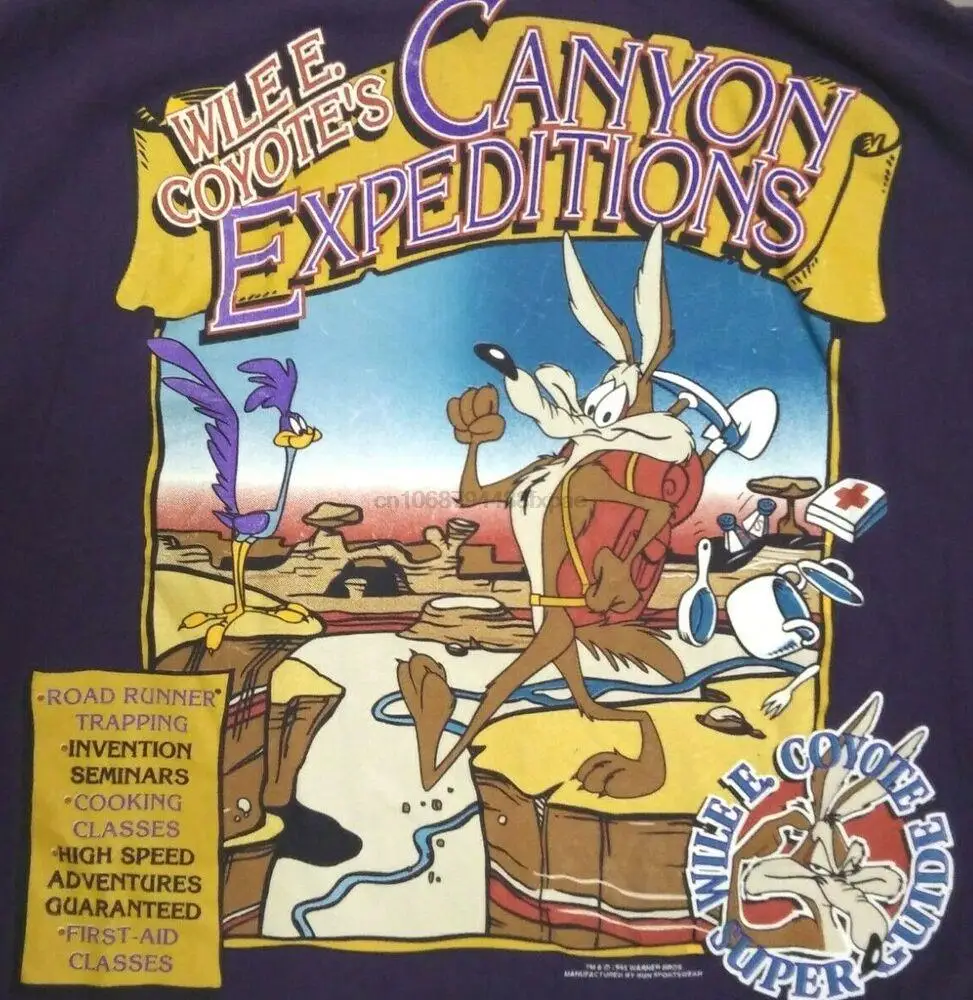 1995 Looney Tunes Wile E. Винтажная Мужская футболка с изображением койота большие размеры |