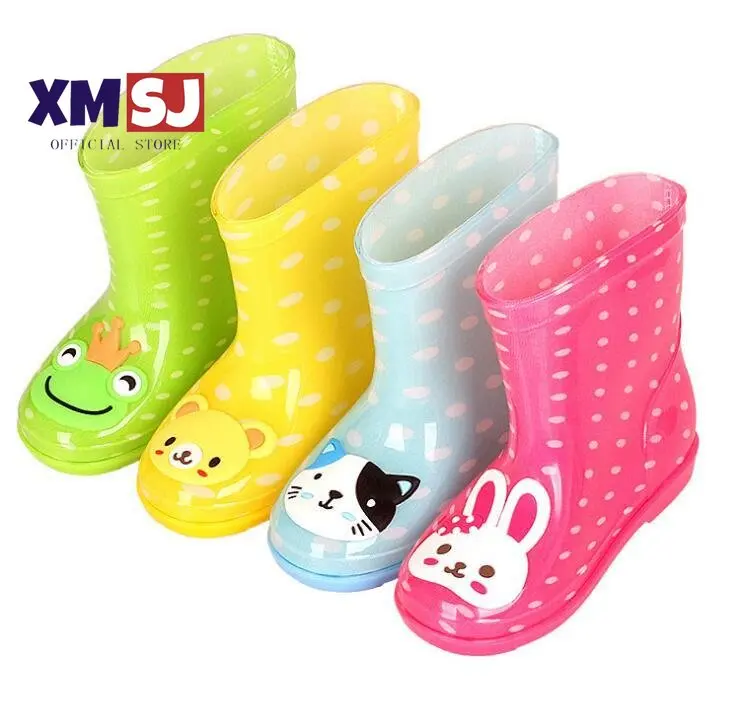 New Baby Boots Kid Rain Boots With Cartoon Printing Girls Children Rain Shoes Bow Waterproof Child Rubber Boots Infant Shoes enlarge