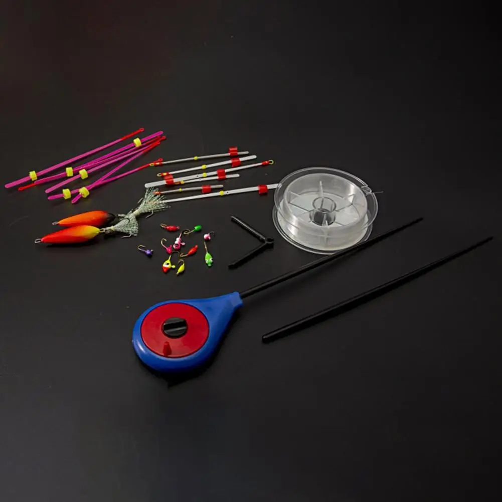 

Realistic Bait Winter Fishing Set Random Color Angling Excellent Thicken Fishing Hook Line Combination