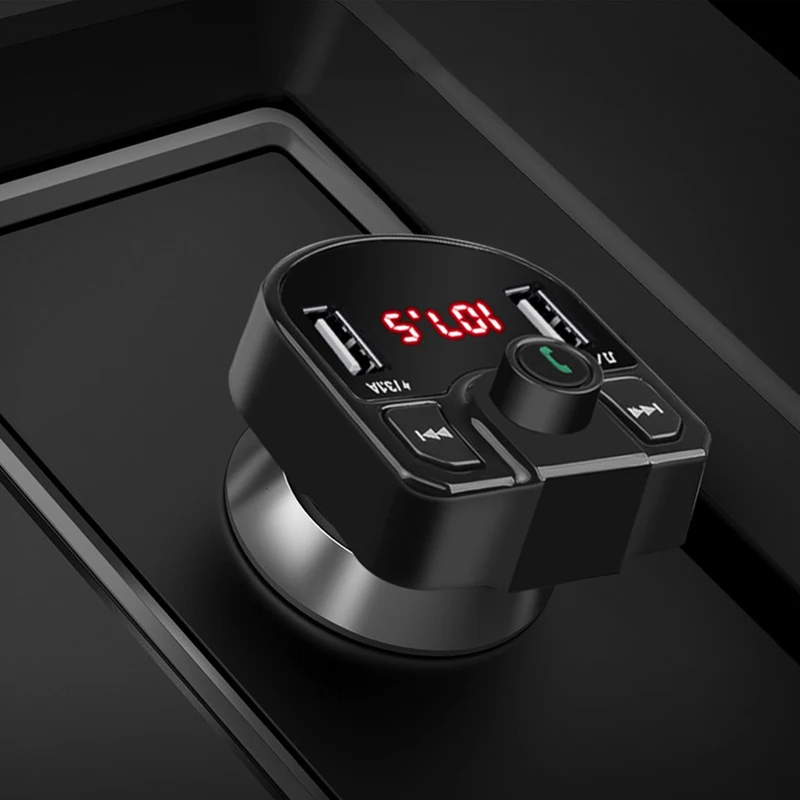 

Car Bluetooth 5.0 Audio Player Dual USB U Disk & Phone Charger Adapter Car FM Bluetooth Transmitter Receiver Auto Accessories