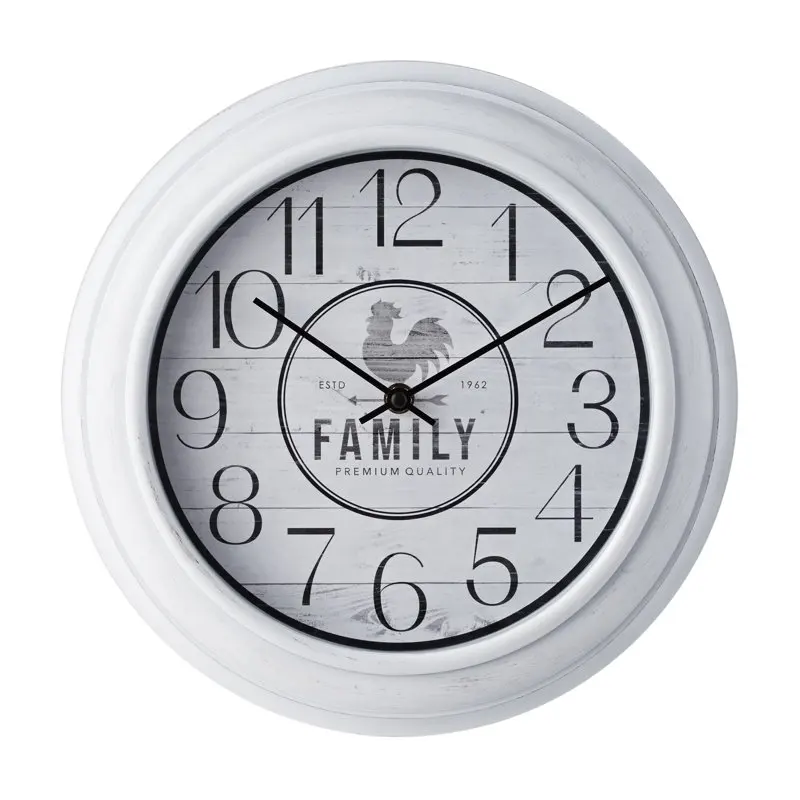 

Rooster Decorative Analog Wall Clock, White