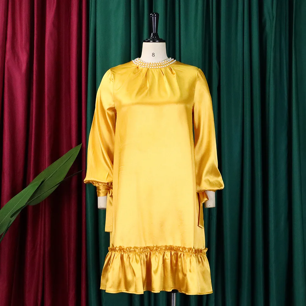 Plus Size Beading Party Dress For Women Chubby Casual Cloth Female Luxury Mini Prom 2023 Summer Sale Trendy New In Loose Dress