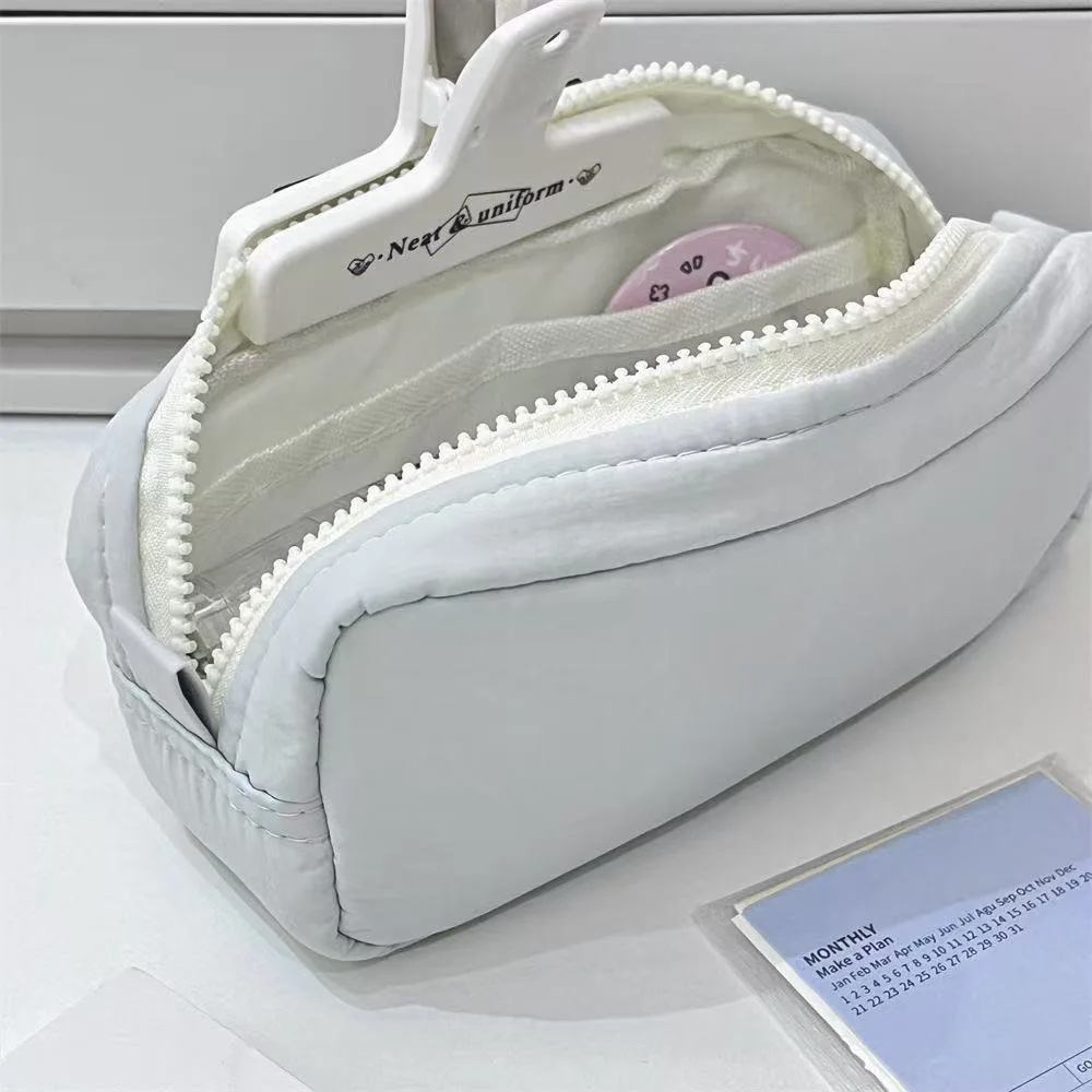 

Новая однотонная сумка для ручек на молнии, портативный пенал, большая вместительная сумка для канцелярских принадлежностей, студенческая сумка