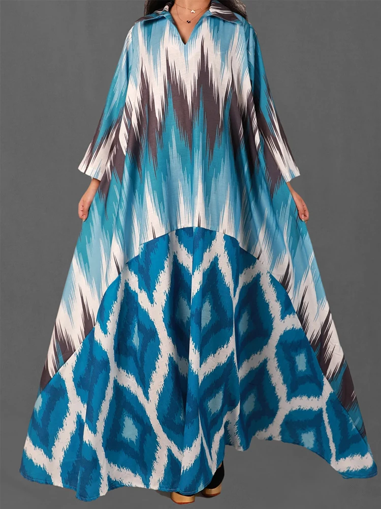 

Длинное платье-рубашка с принтом, с высокой талией