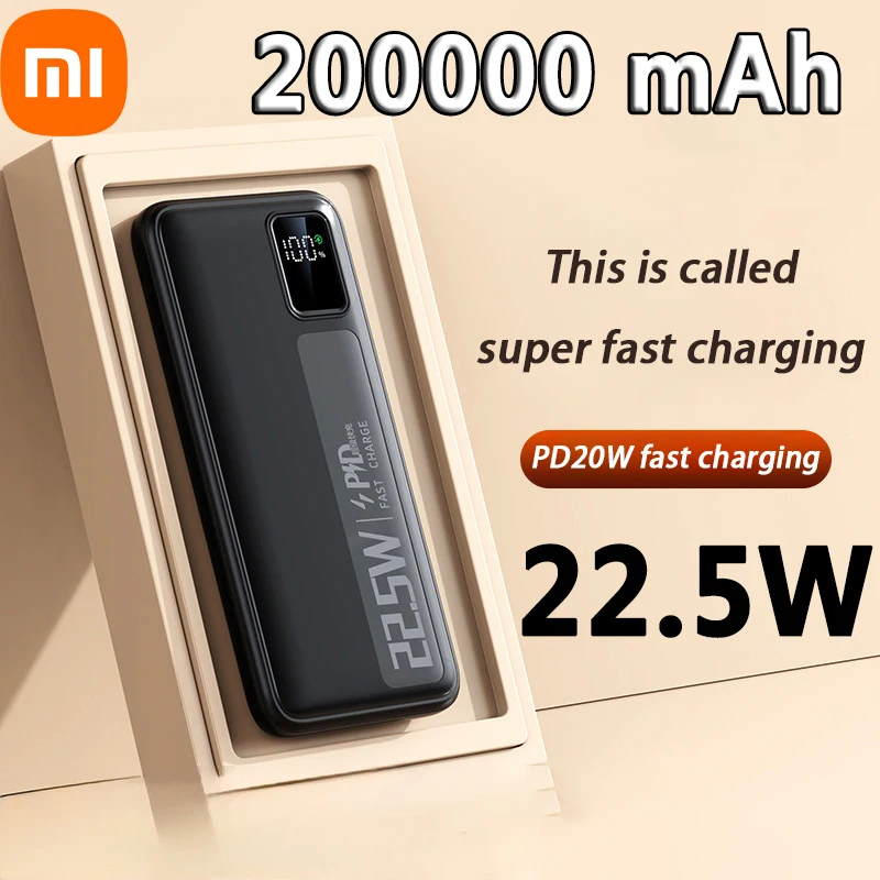 Компактный портативный блок питания Xiaomi 200000 mAh Power Bank 22 5 Вт PD Powerbank с быстрой