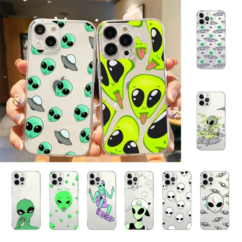 

Aesthetics Cartoon Alien Space Phone Case For Iphone 7 8 Plus X Xr Xs 11 12 13 Se2020 Mini Mobile Iphones 14 Pro Max Case