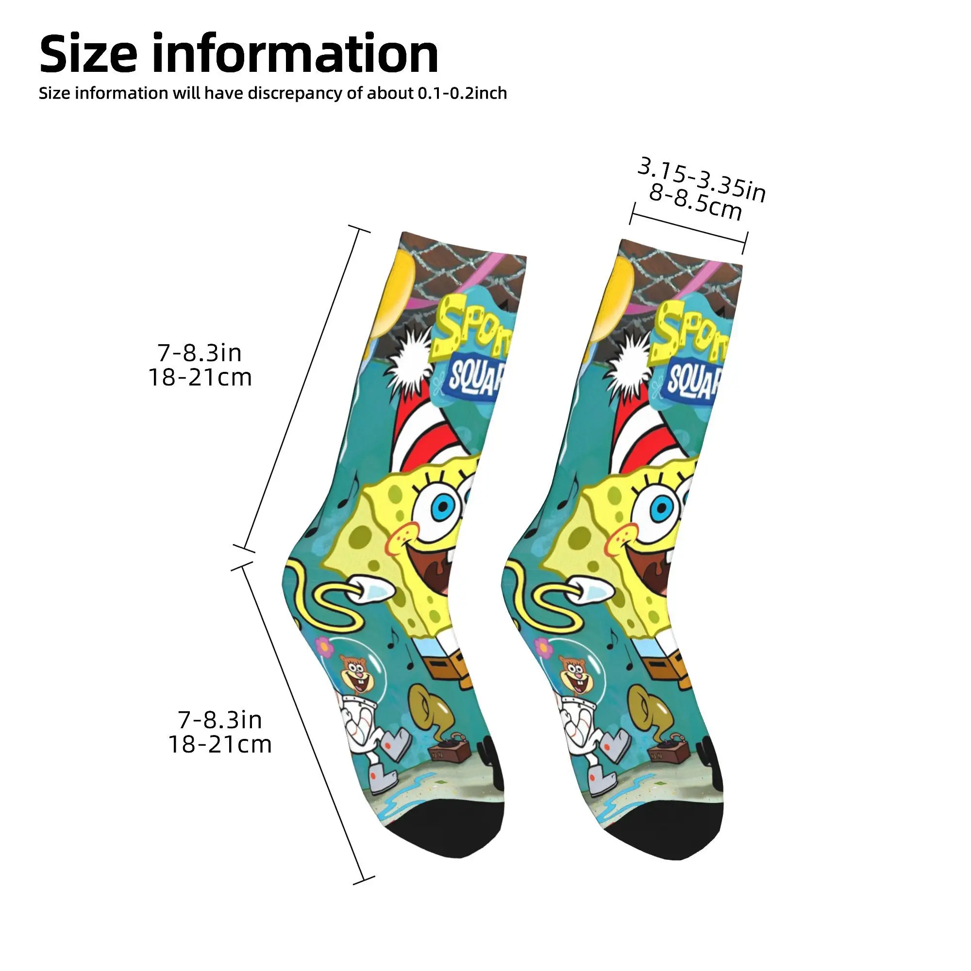 Мужские и женские носки в стиле аниме Губка Боб мягкие забавные Happy аксессуары