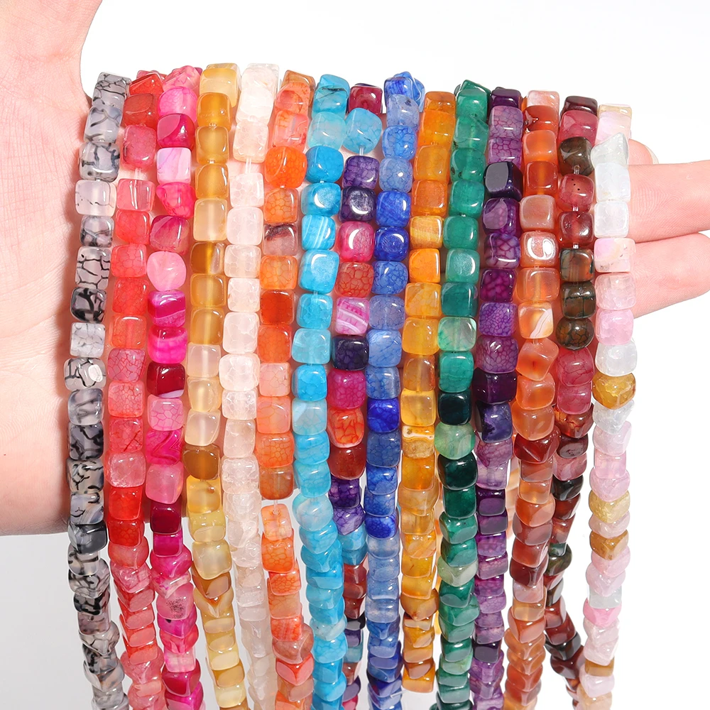 1 нить турмалиновые Квадратные бусины из агата натуральный спейсер оникса