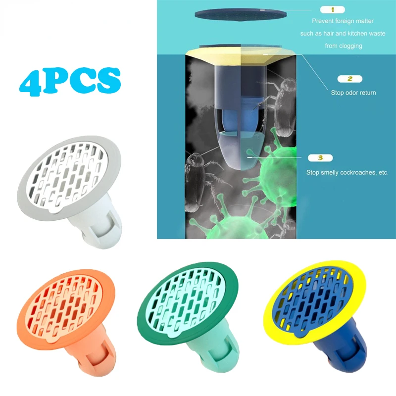 

Bathroom Toilet Floor Drain Filter Hair Stoppers Sink Filter Anti-smell Anti-Pest Drain Sealing Cover Floor Drain Silicone Cover