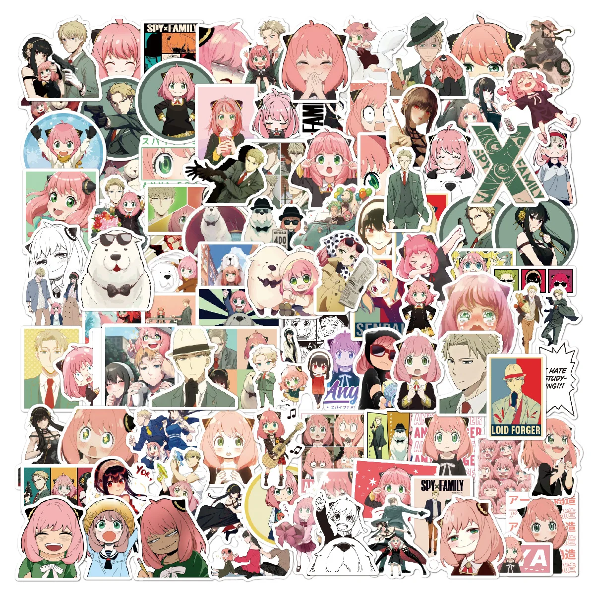 

50pcs SPY×FAMILY Sticker Notebook Guitar Skateboard Sticker Cute Sticker Pack Toys for Girls Laptop Skin Anime Stickers