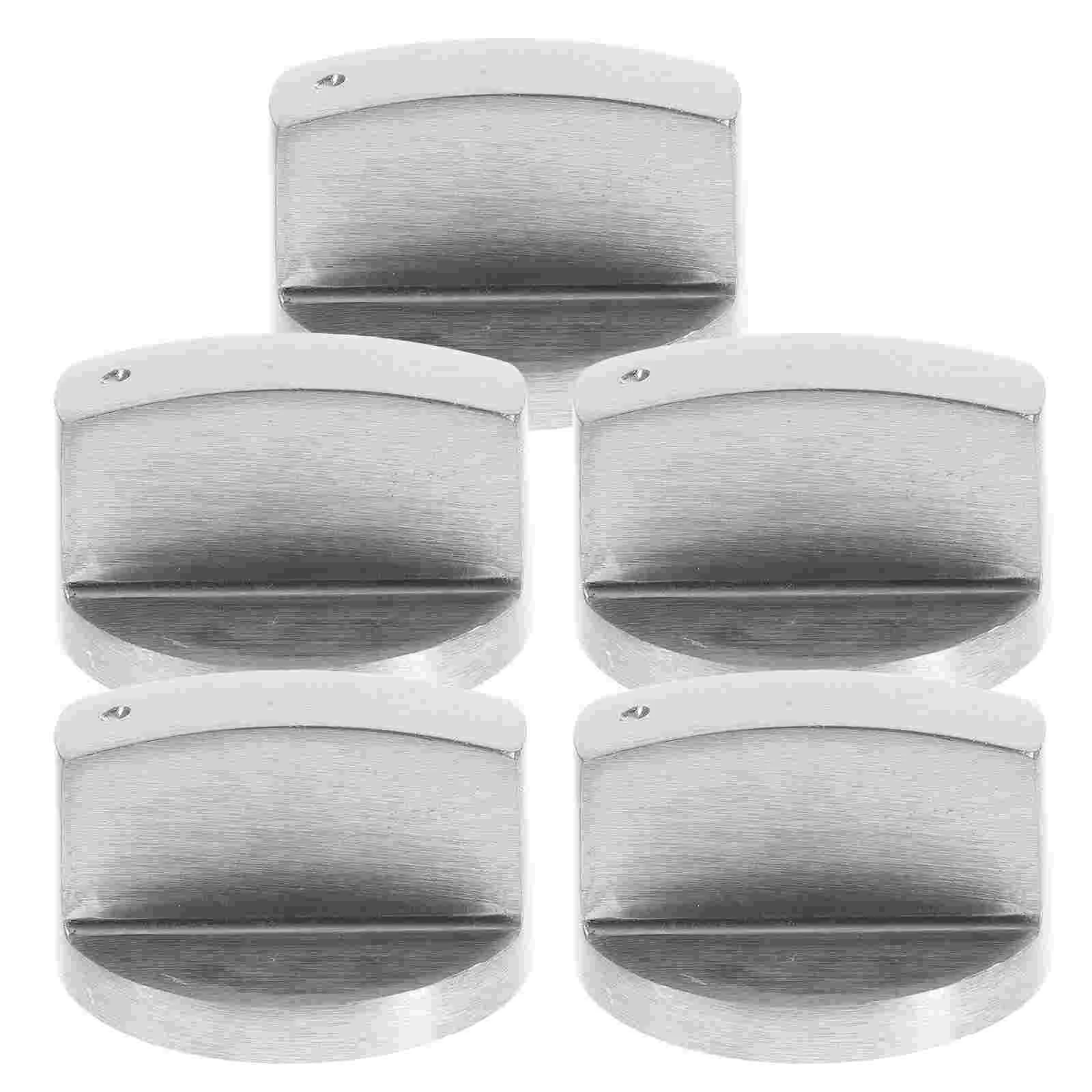 

5 Pcs Replacement Furnace Knob Stainless Steel Gas Stove Knobs Control Metal Oven Replacements Range