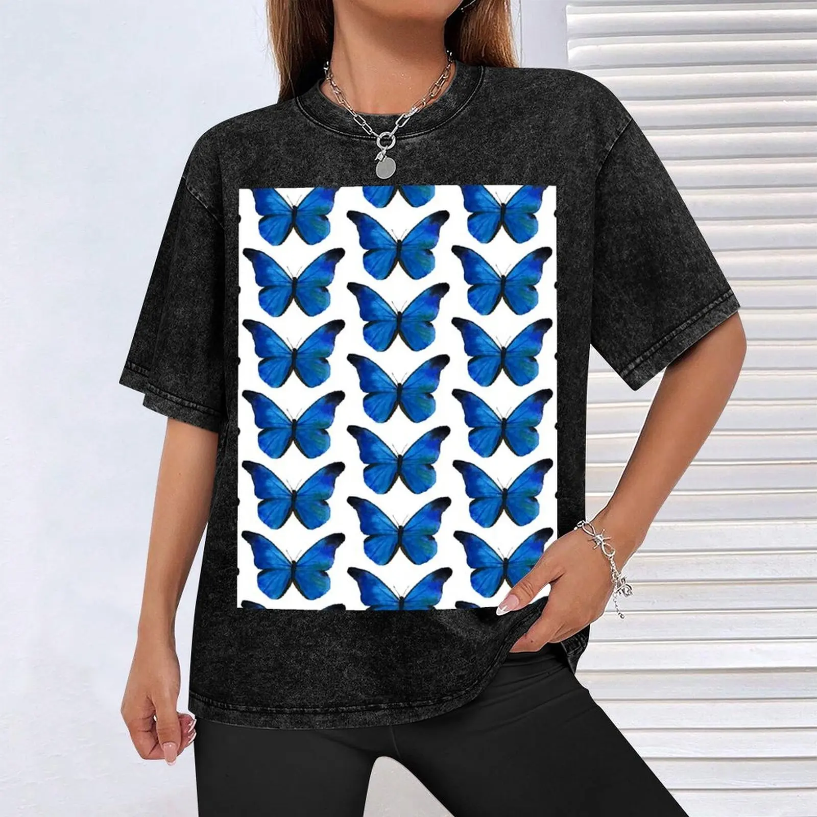 Синяя футболка Morpho с акварельной бабочкой и принтом животных для мальчиков