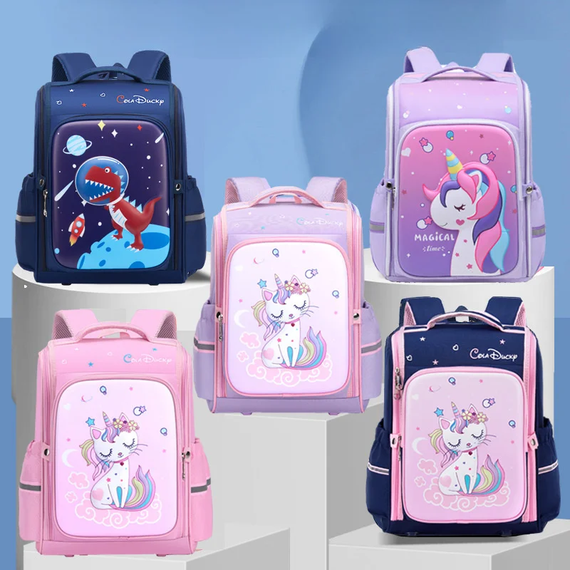

3D Three-dimensional Children's Schoolbag Elementary School Cartoon Animal Load Relief Spine Backpack Boys and Girls Backpack