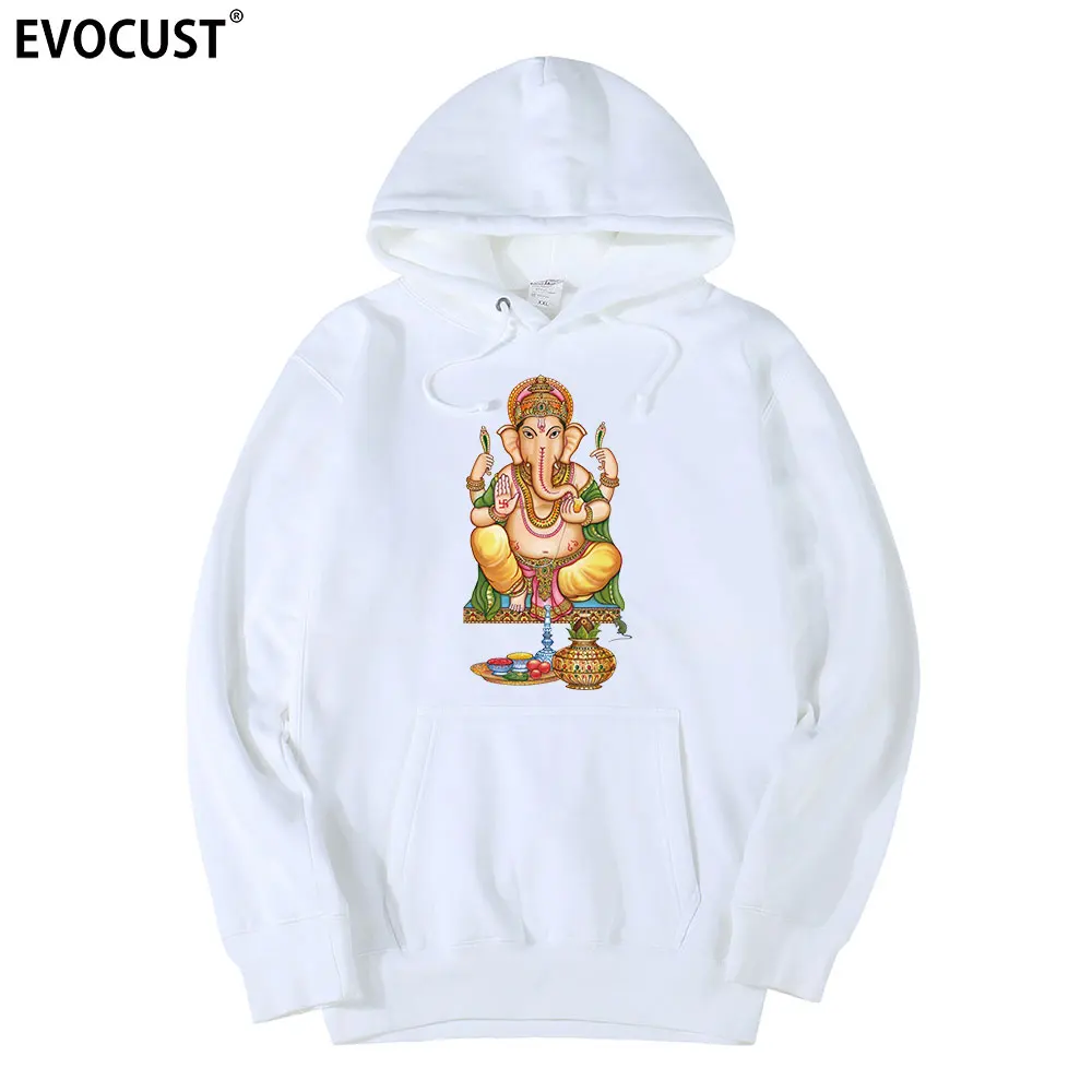 їзді GANESH GOD Hinduski słoń Ganesha mężczyźni Bluzy z kapturem bluzy damskie unisex czesana bawełna