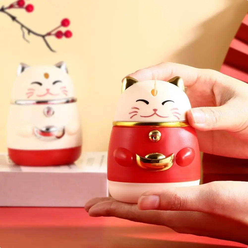 Прочная Коробка для зубочисток искусственная Автоматическая счастливая кошка