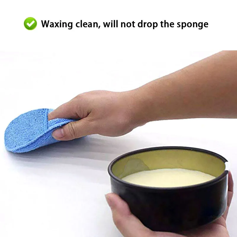 

1PC Microfiber Wax Applicator Pad 5" Ultra Soft With Finger Pocket Polish Car Wax Soft Washable Reusable Car Brush Car Cleaning