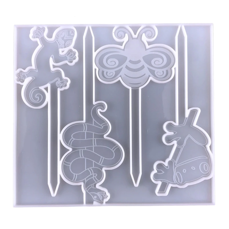 

652F Various Type Plant Tag Moulds - Cute Plant Label Moulds for Potted Plants Durable Silicone Moulds Suitable for Indoor