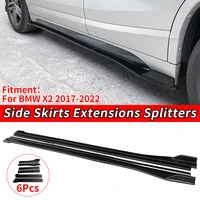 car side skirts extensions bumper door lip splitters winglet accessories gloss black for 2017 2022 bmw x2