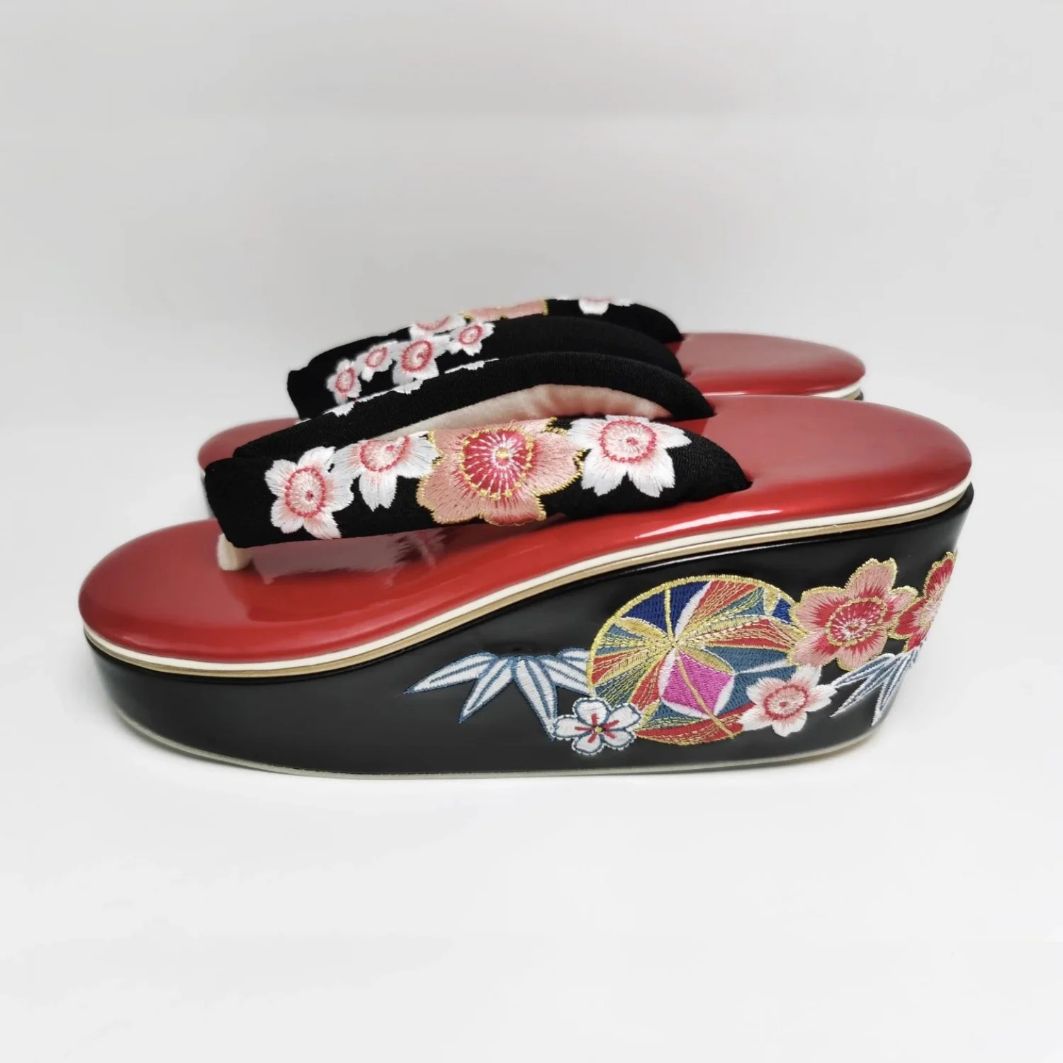 Японское кимоно для женщин аксессуар кошелек сандалии на высоком каблуке с